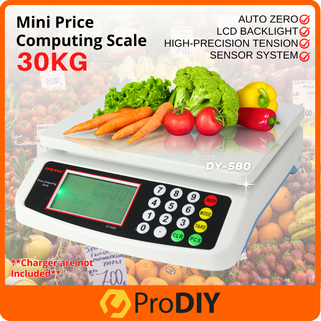 30kg / 40kg Digital Weight Scale Price Computing Food Meat Produce Auto Off Convenient Precise Save Power ( DY-580 )厨房秤