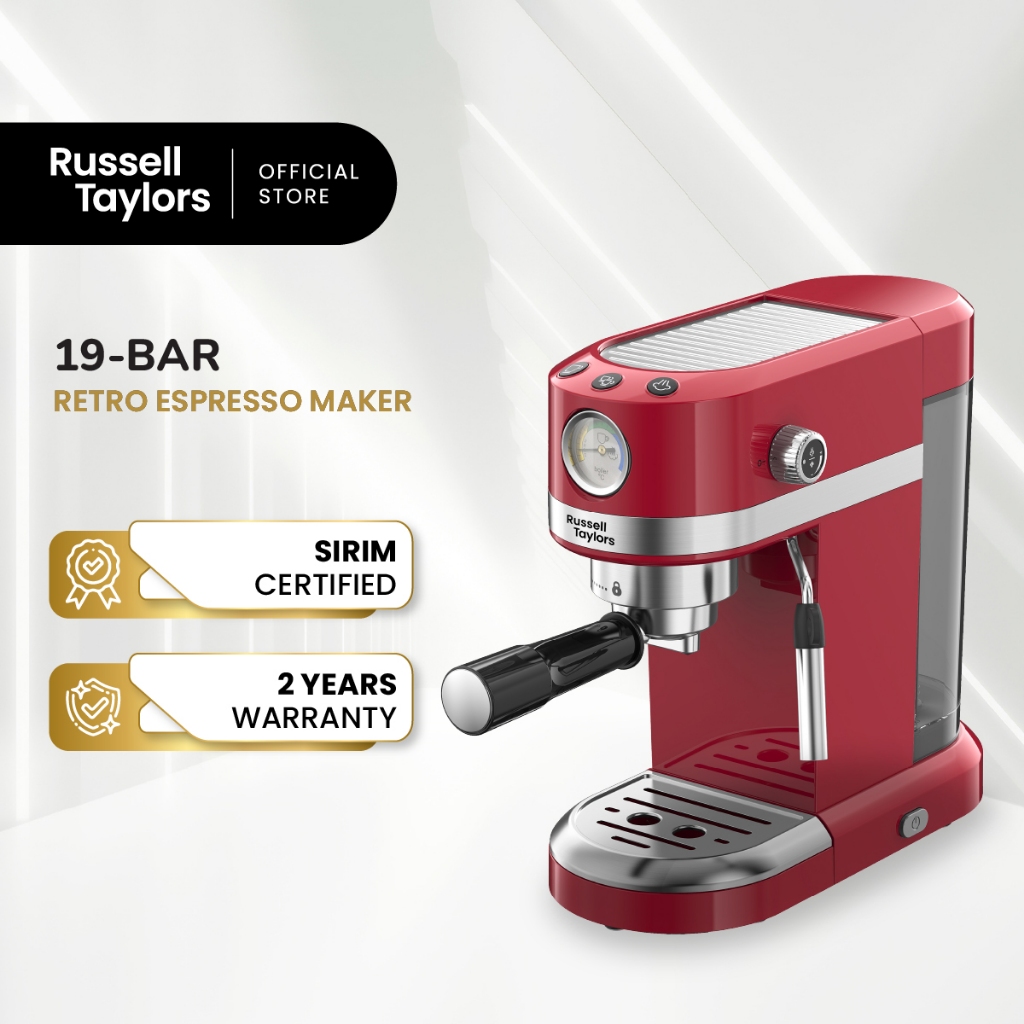 Russell Taylors 19 Bar Espresso Coffee Machine Retro Style Coffee Maker EM-10