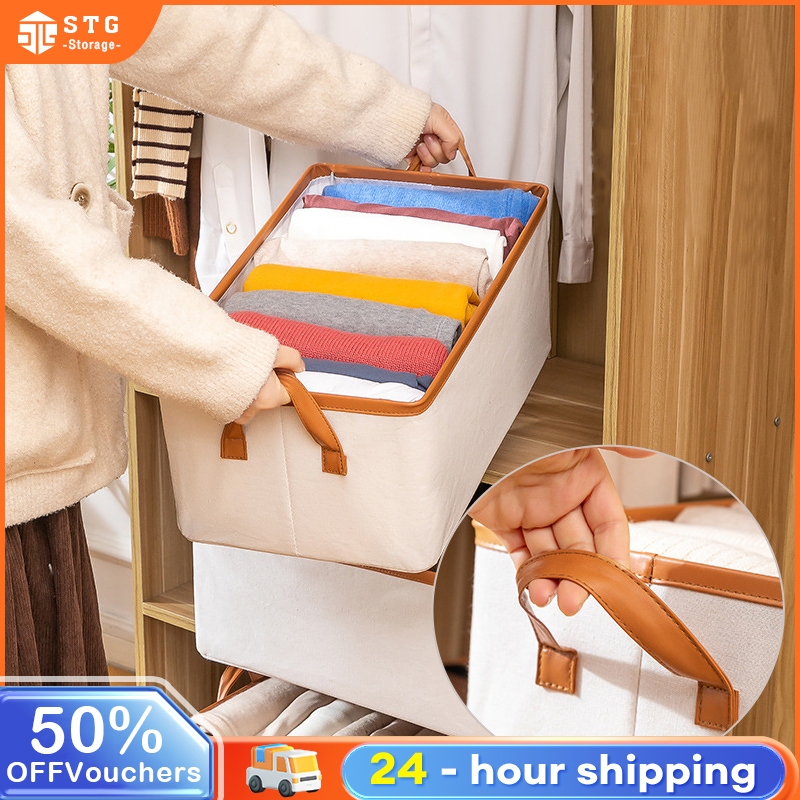 Foldable Clothes Storage Box Cationic Foldable Organizer Box Thickened Wardrobe Drawer Storage Box