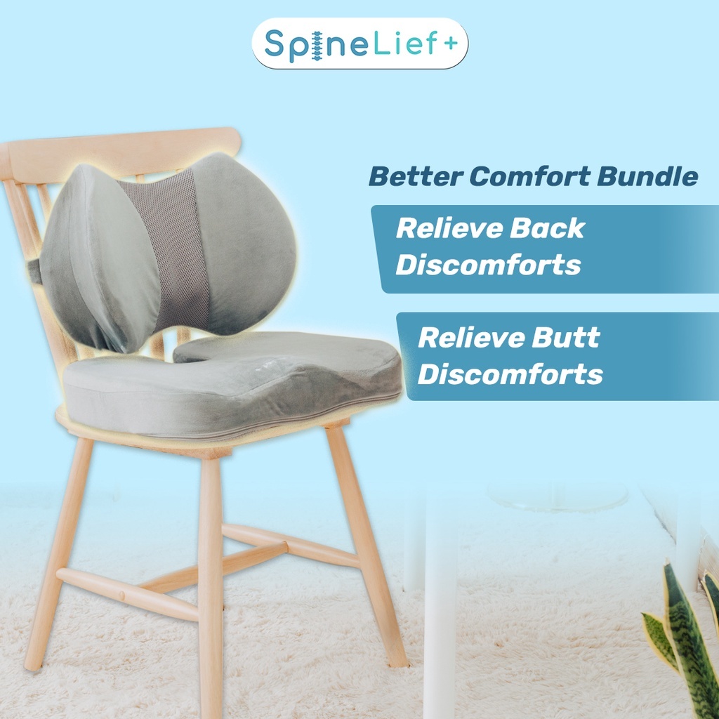 Spinelief - Better Comfort Bundle - Ergonomic Memory Foam Cushions Set