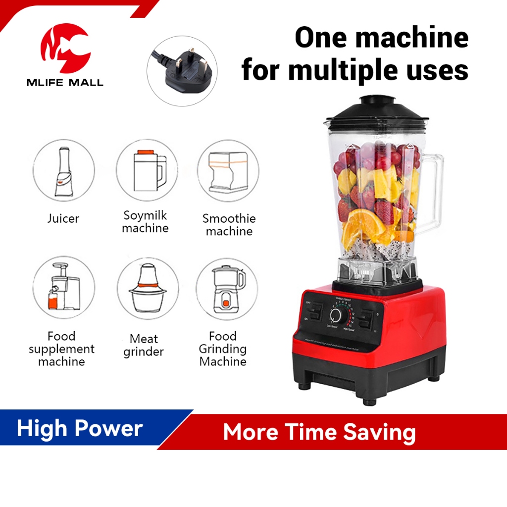 Blender Heavy Duty 4500W 2L Shake Soy Milk Ice Crushed Juicer Mixer Home Appliances Blender Murah