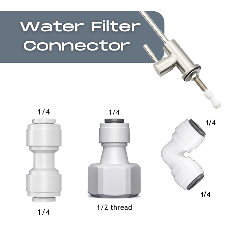 BATHKITCHZ 1/4'' Water Filter Fitting RO Fitting Hand Valve Union Connector Quick Connect Adaptor