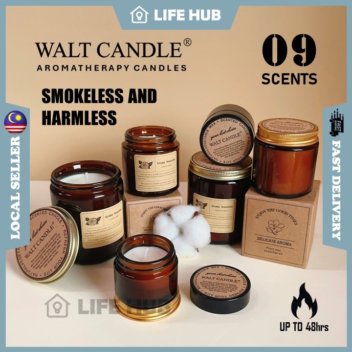 WALT CANDLE Natural Aroma Candle Handmade Wax Candle Fragrance Candle Scented Candle Romantic Candle Lilin Wangi Gift 蜡烛