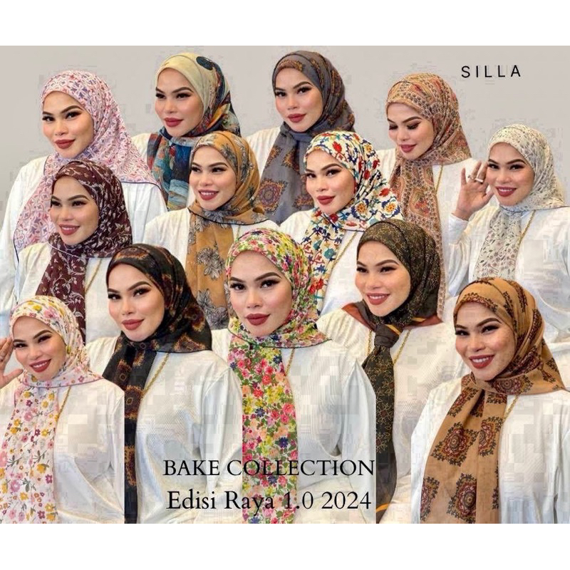 Ready stock SILLA Hijab tudung bawal chiffon bidang 45 free gift‼️