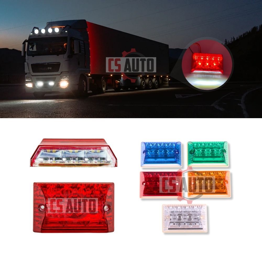 LED 24V 20smd Side Lamp Lorry Truck Trailer Marker Parking Light Bright White Red Yellow Green Blue CS Lampu Tepi Kecil