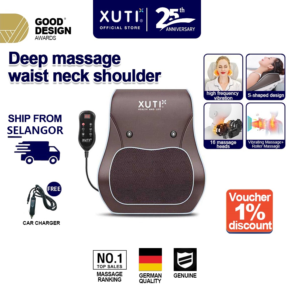 XUTI Multifunction Massage Pillow Neck Back Shoulder Massager Home Car Health Pillow Massage Machine tukang按摩枕