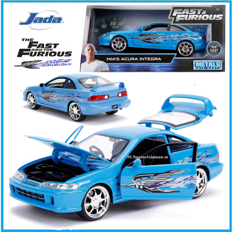 Jada Toys Fast & Furious 1:24 Mia's Acura Integra Type-R Die-cast Car, Toys for Kids and Adults Blue