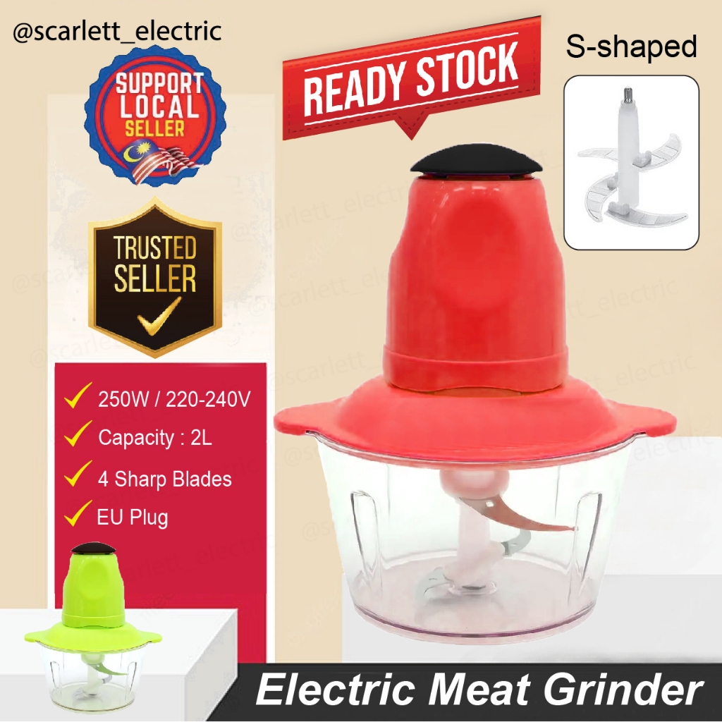 Haeger/Raf/Kitchen Expert 250W 2L Capacity Electric Meat Grinder Food Mincer Vegetables Chopper Slicer / Pengisar Daging