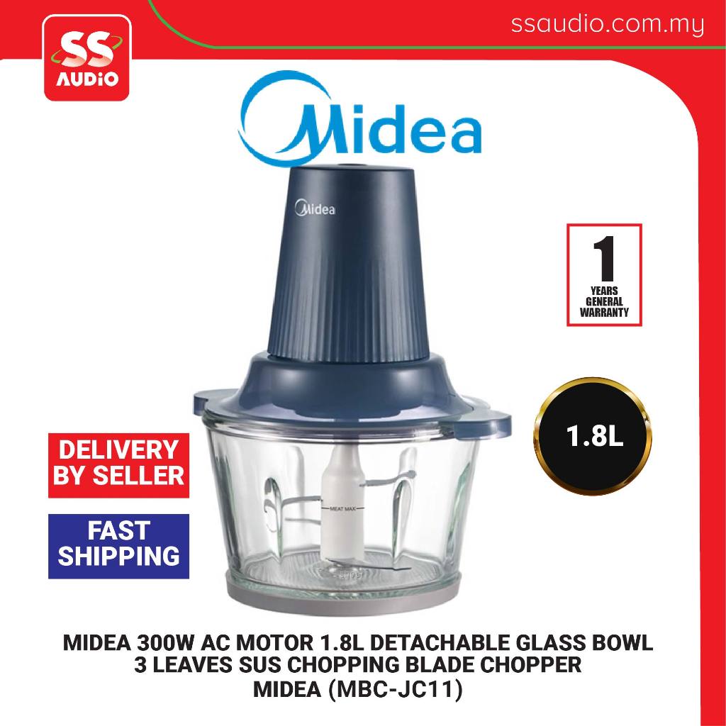 MIDEA MBC-JC11  300W AC MOTOR 1.8L DETACHABLE GLASS BOWL 3 LEAVES SUS CHOPPING BLADE CHOPPER