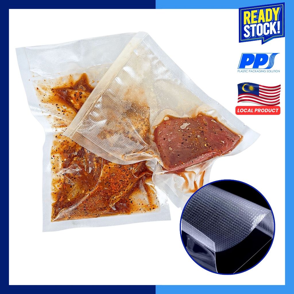 50pcs Vacuum bags Embossed/ Vacuum food bag/Sealer Bags Packaging bag for Vacuum Sealer Machine Food/plastik titik/纹路袋/