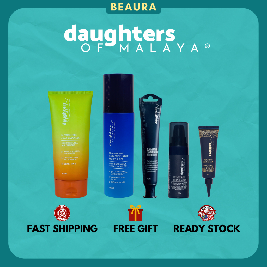 DOM DAUGHTERS OF MALAYA Moisturizer Post Breakout Recovery Serum Sulphur Spot Drying Lotion Cleansing Oil Gel Trial Kit