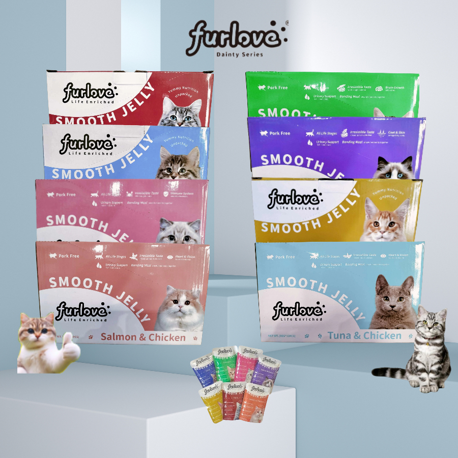 Furlove Pouch Cat Food Makanan Kucing Basah(Cat Wet food) Cat food 80g*12(1 Box) 猫咪湿粮包零食