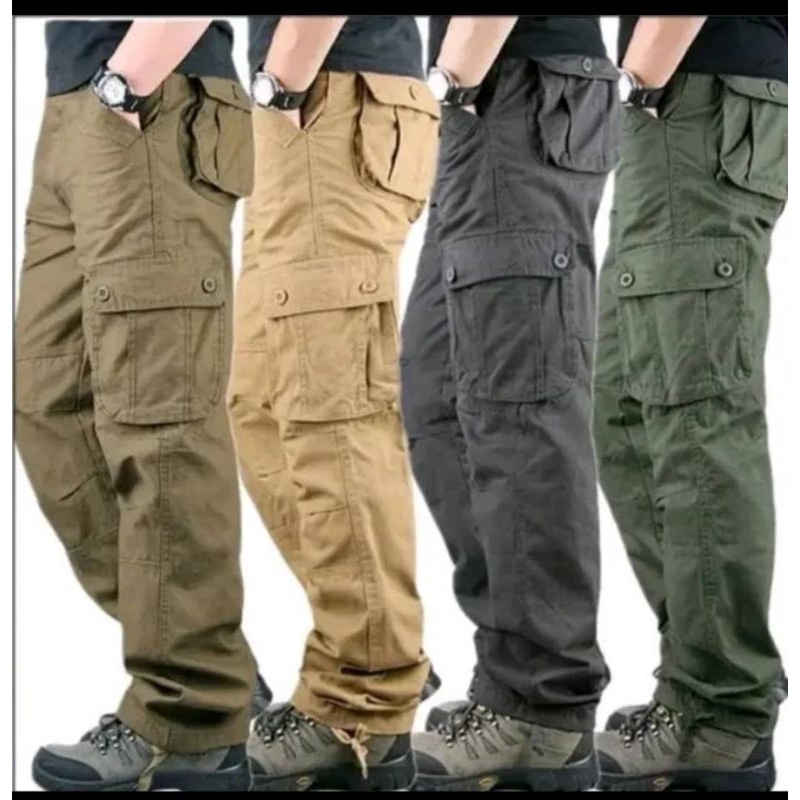 Cargo Pants Men[28-40]Regular Fit Straight Cut Seluar Cargo Lelaki Six Pocket Cargo MurahTahan Lasak Seluar Kerja Lelaki