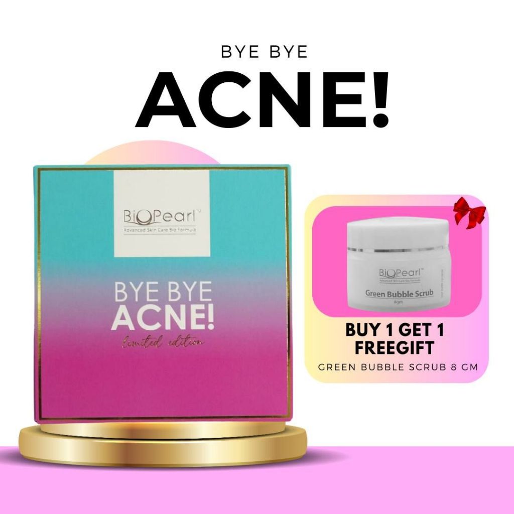 Set Bye Bye Acne , merawat masalah jerawat, Open Pores, kulit yang bermasalah ,parut hitam FREE green bubble scrub