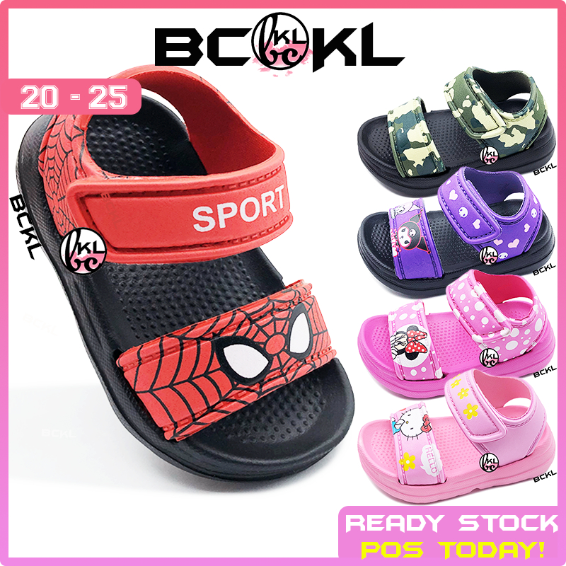 【 BCKL 】Baby & Kids Cartoon Sandals | Boys Girl Slippers Shoes Twins | Army Kitty | Kasut Selipar Budak Kartun 20-25