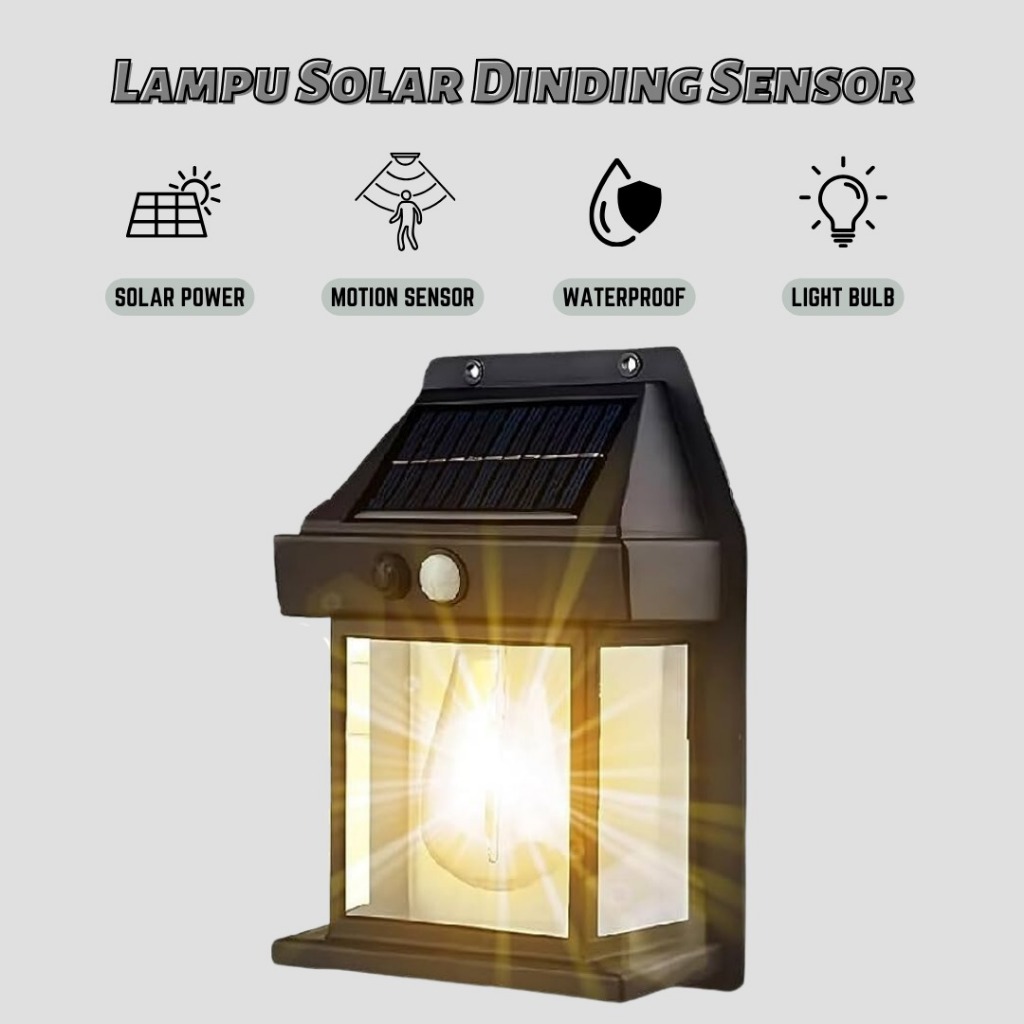 Lampu Solar Sensor Lampu Dinding Waterproof Wall Lamp Lantern Street Decoration Lights Lampu Solar BK-888