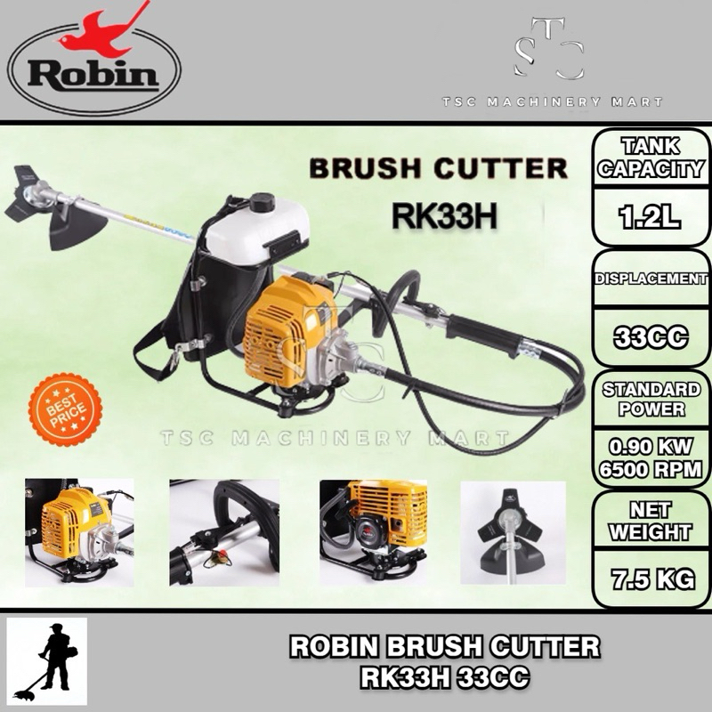 Robin RK33H/43H Brush Cutter Backpack Brush Cutter Knapsack Grass Cutter2 Stroke Mesin Rumput Galas