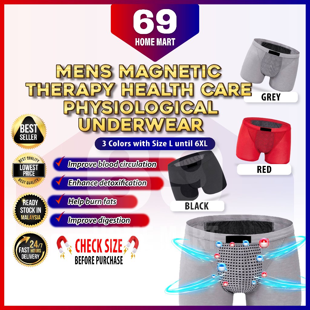 Men Male Magnetic Health Magnet Underwear Boxer Shorts Men's Boxer Briefs Therapy Health Seluar Dalam Terapi Ajaib