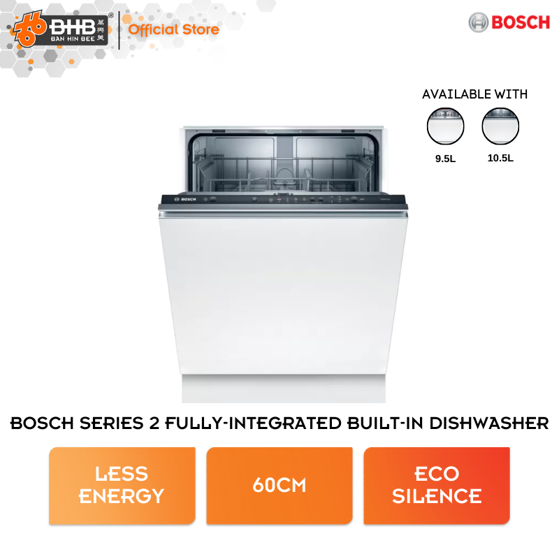 Bosch Serie Fully-integrated Built-in Dishwasher 60cm SMV6ZCX42E EcoSilence Drive SMV25BX03R Pencuci Pinggan