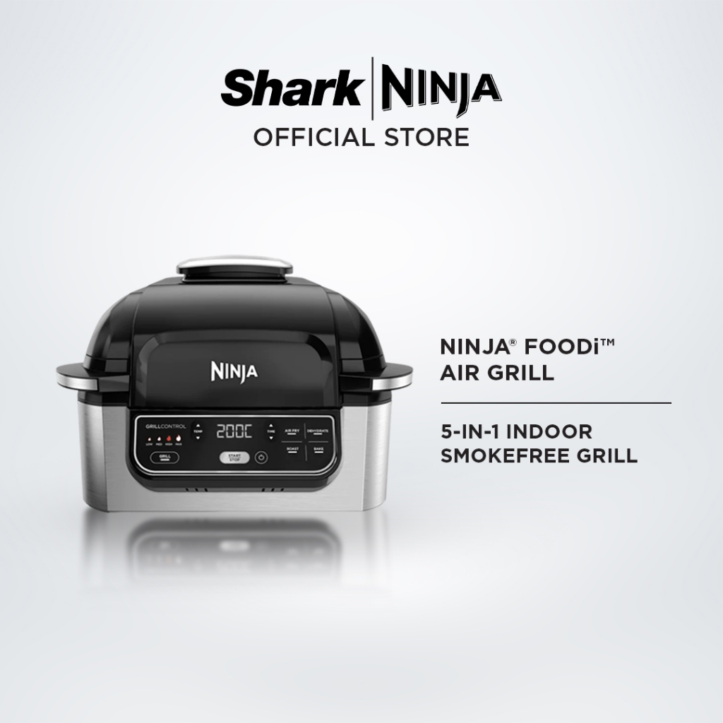 Ninja Foodi 5 in 1 Indoor Electric Grill with Air Fry, Roast, Bake & Dehydrate, Ninja Grill, Smokefree Airgrill - AG301