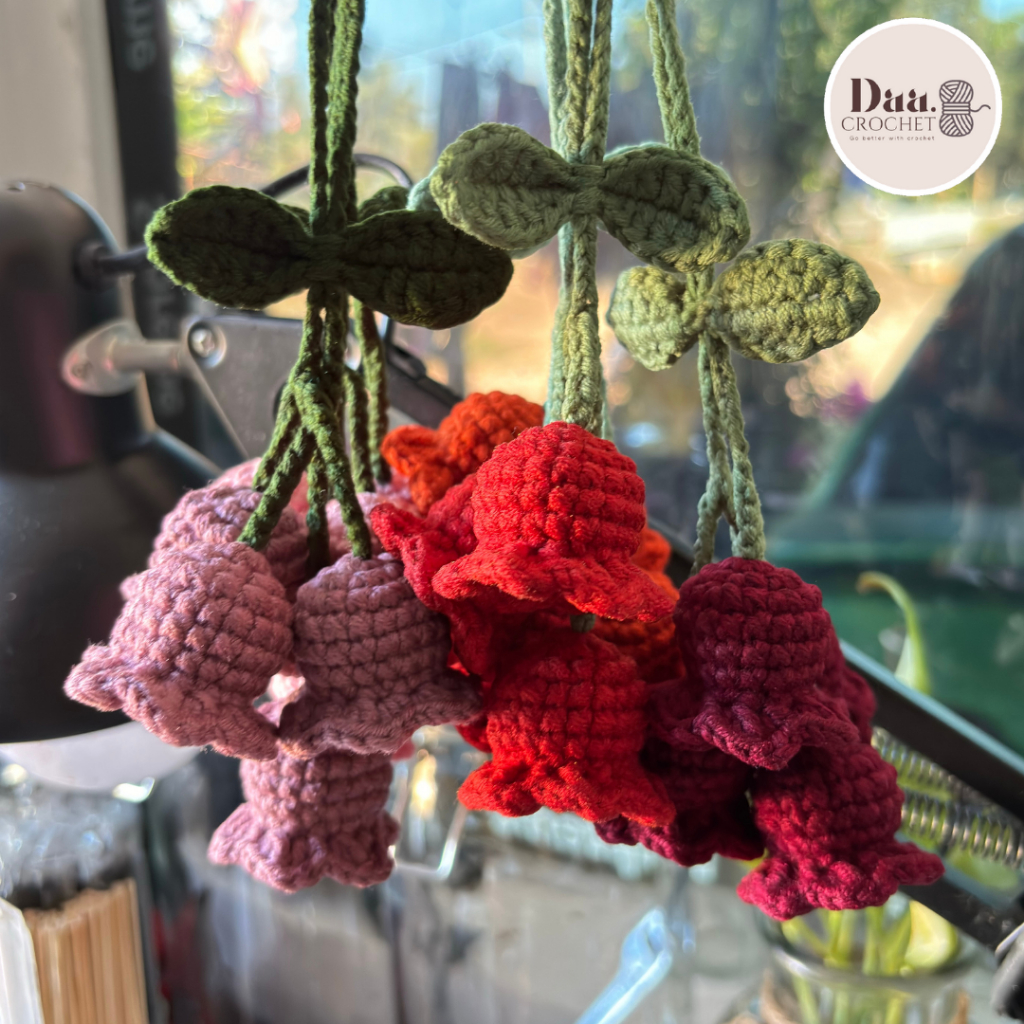 Handmade Crochet Lily of the Valley Car Hanging Accessories | Flower Crochet, Car Charm