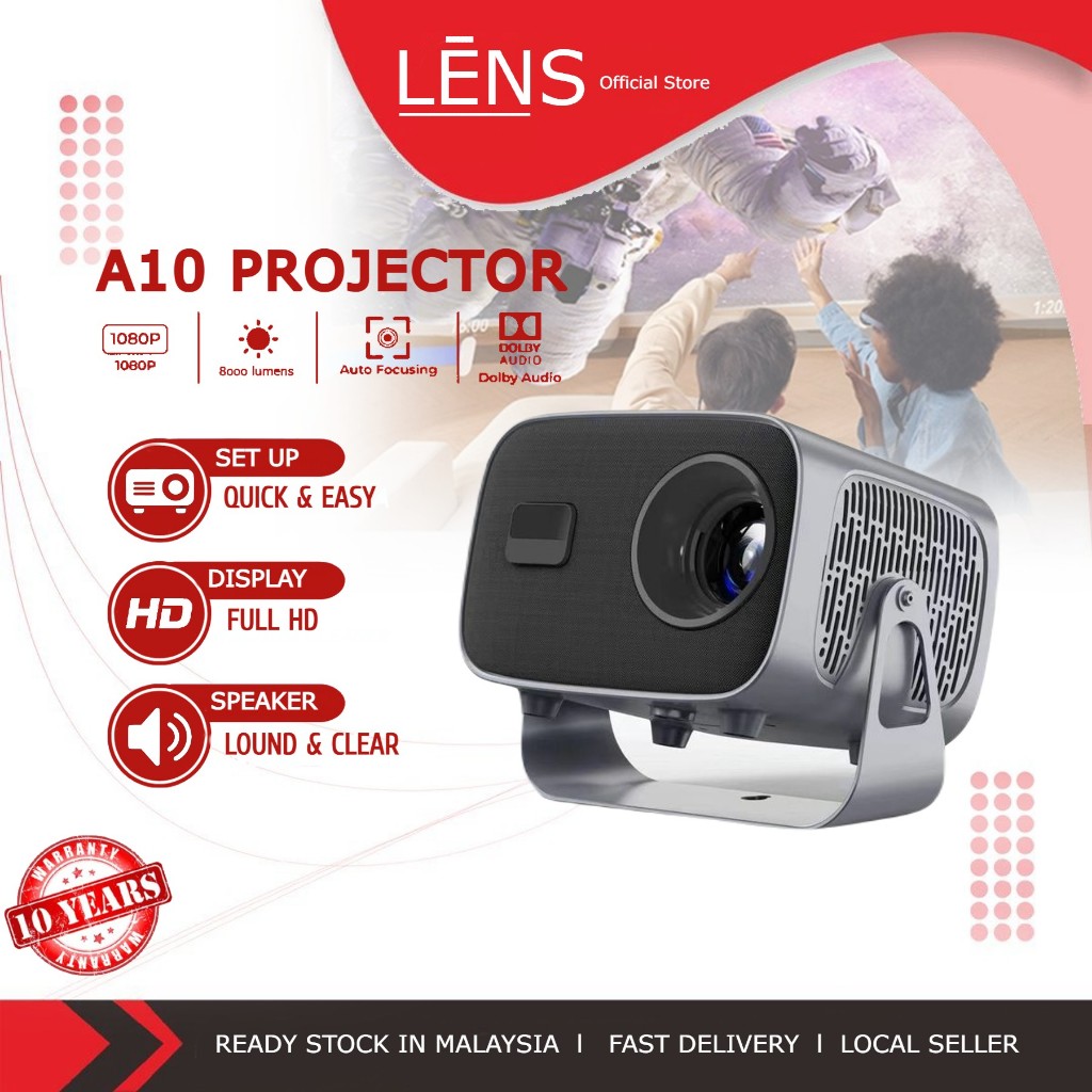 A10 Screen Projection  Android 11 2.4G/5G Smart Projector, Home Theater Mini BT5 Dual Band WiFi