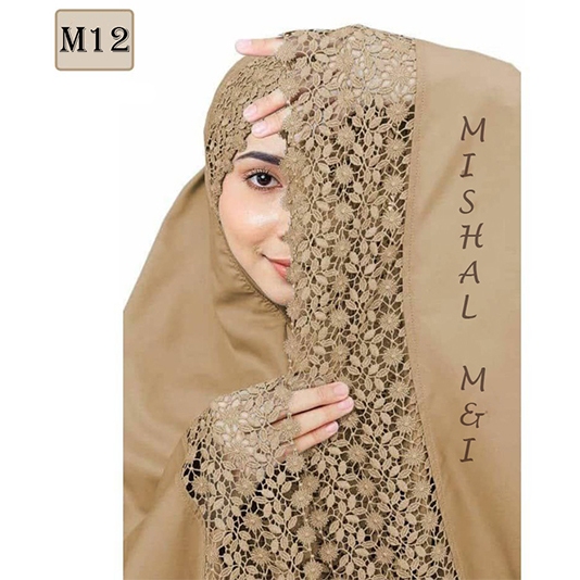 SINGLE LACE TELEKUNG BUNGA Viscose| Kain Sembahyang Dewasa Free Size | TUDUNG |TELEKUNG|PRAYER ATTIRE|MUSLIMAH