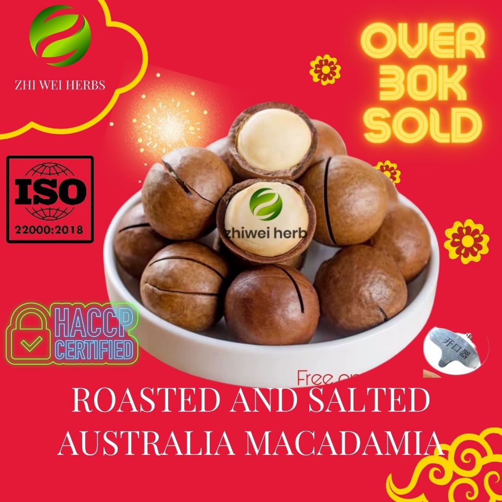 [Australian Macadamias] 500gram macadamia Nuts with shell 澳大利亚烤夏威夷果 - Free KUNCI 1 Macadamia Key