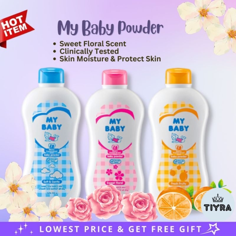 POWDER MY BABY l BEDAK BABY 100GM  SWEET FLORAL & FRESH FRUITY (100GM + 25% EXTRA)