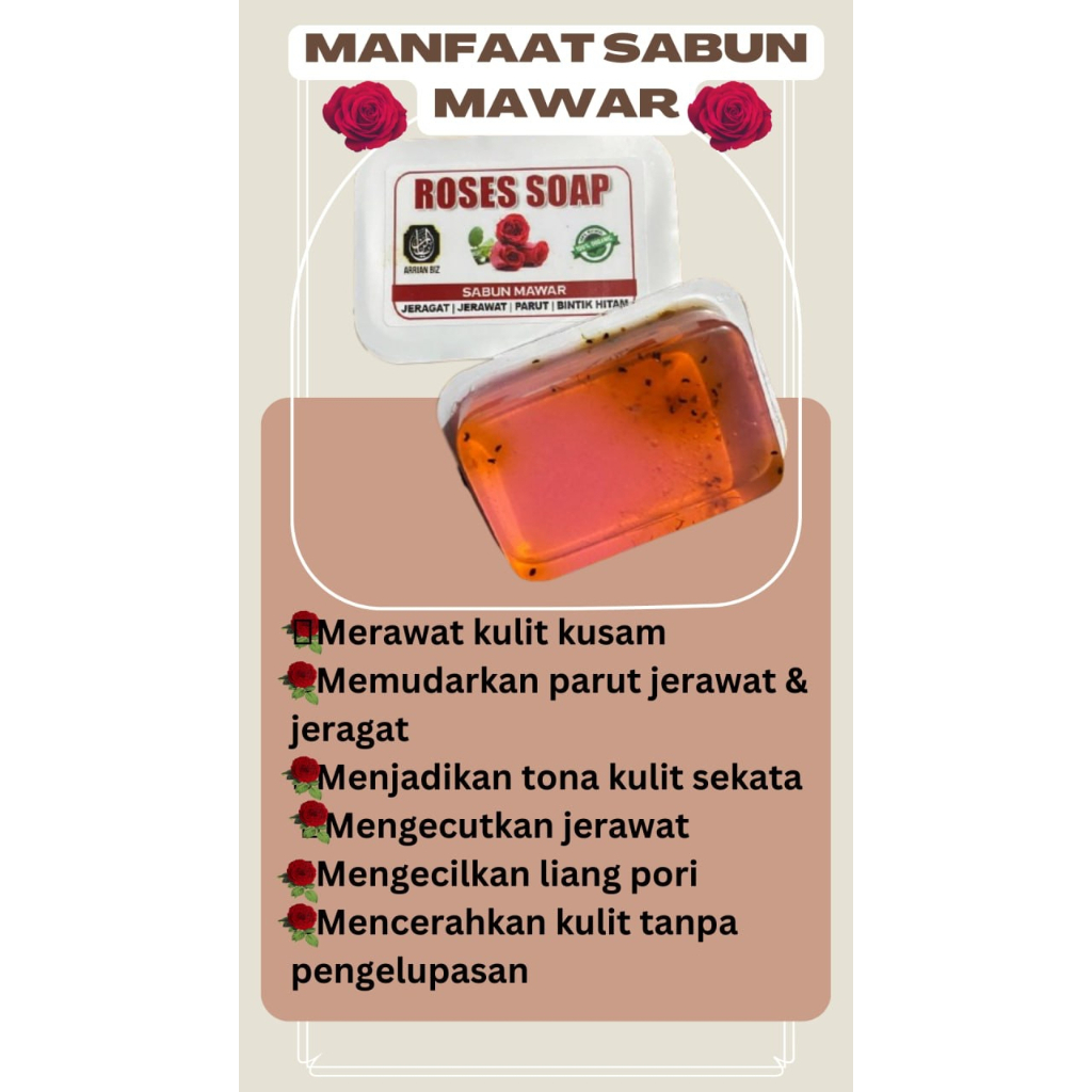 SABUN MAWAR SABUN ROSES SABUN MENGATASI KULIT SABUN MAWAR MENJADIKAN KULIT LEMBUT SABUN ROSES ORIGINAL