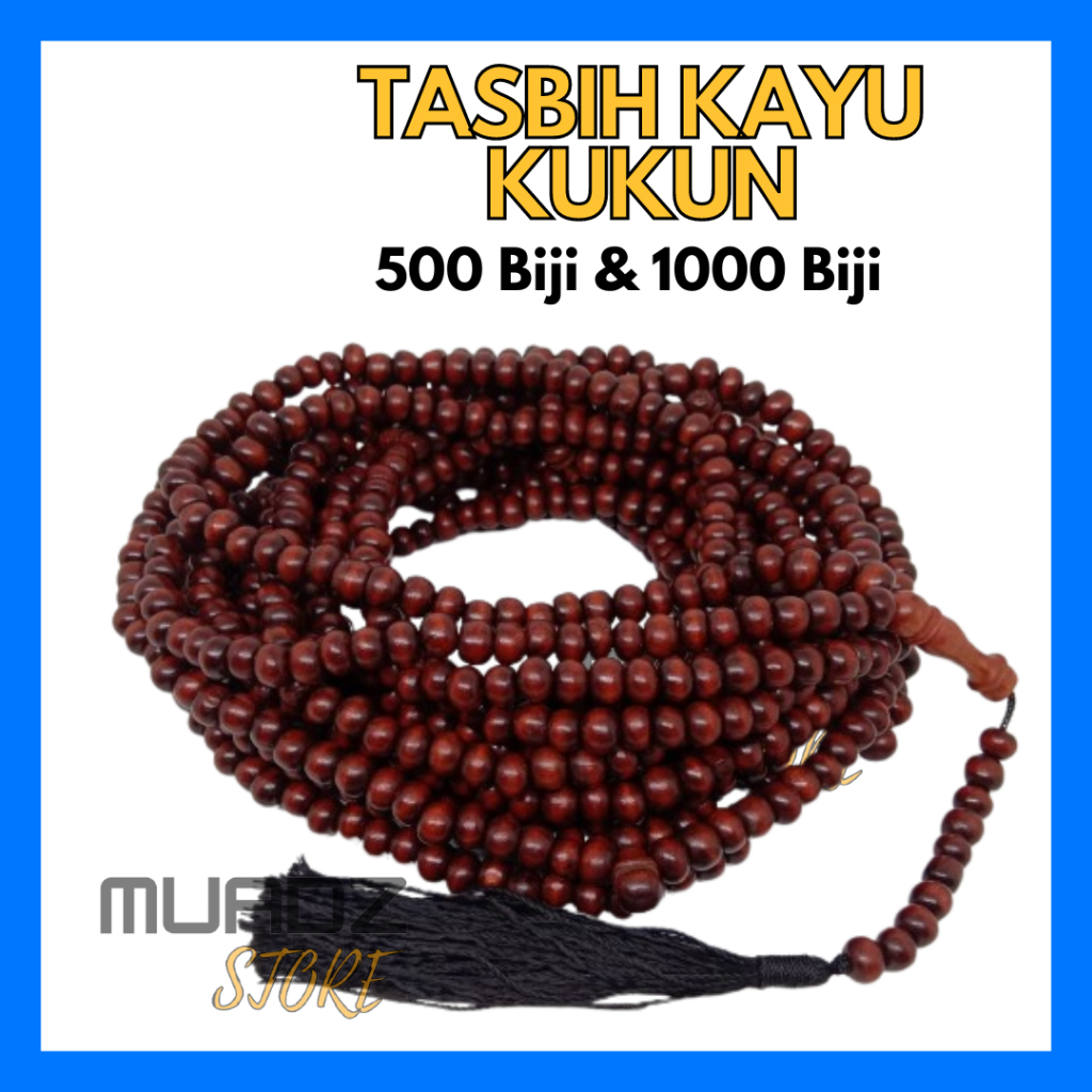 Tasbih PREMIUM KAYU Kokkun 1000 biji 8mm 500 Biji Berkualiti Grade Terbaik Ada 4 warna pilihan tasbih kayu asem Galih 8m