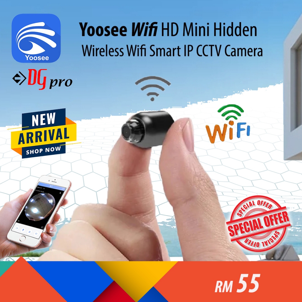 [NEW ARRIVAL] Yoosee HD Mini Hidden Wireless Wifi Smart IP CCTV Camera - Audio / Night Vision