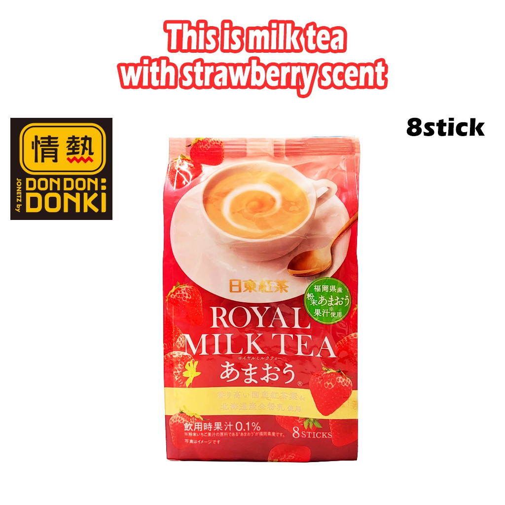 [DONKI] Nittoh Royal Milk Tea Strawberry Amaou Flavored Tea 140g (8 sticks) (EXP AUG 2025)