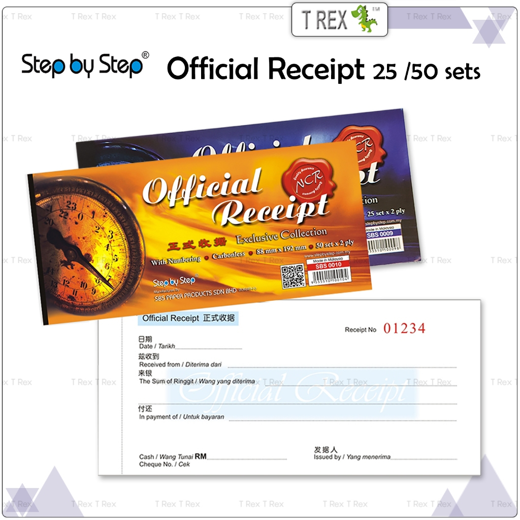 Step by Step SBS 2 ply Carbonless NCR Official Receipt Book / Bill Invoice Book / Buku Resit Rasmi