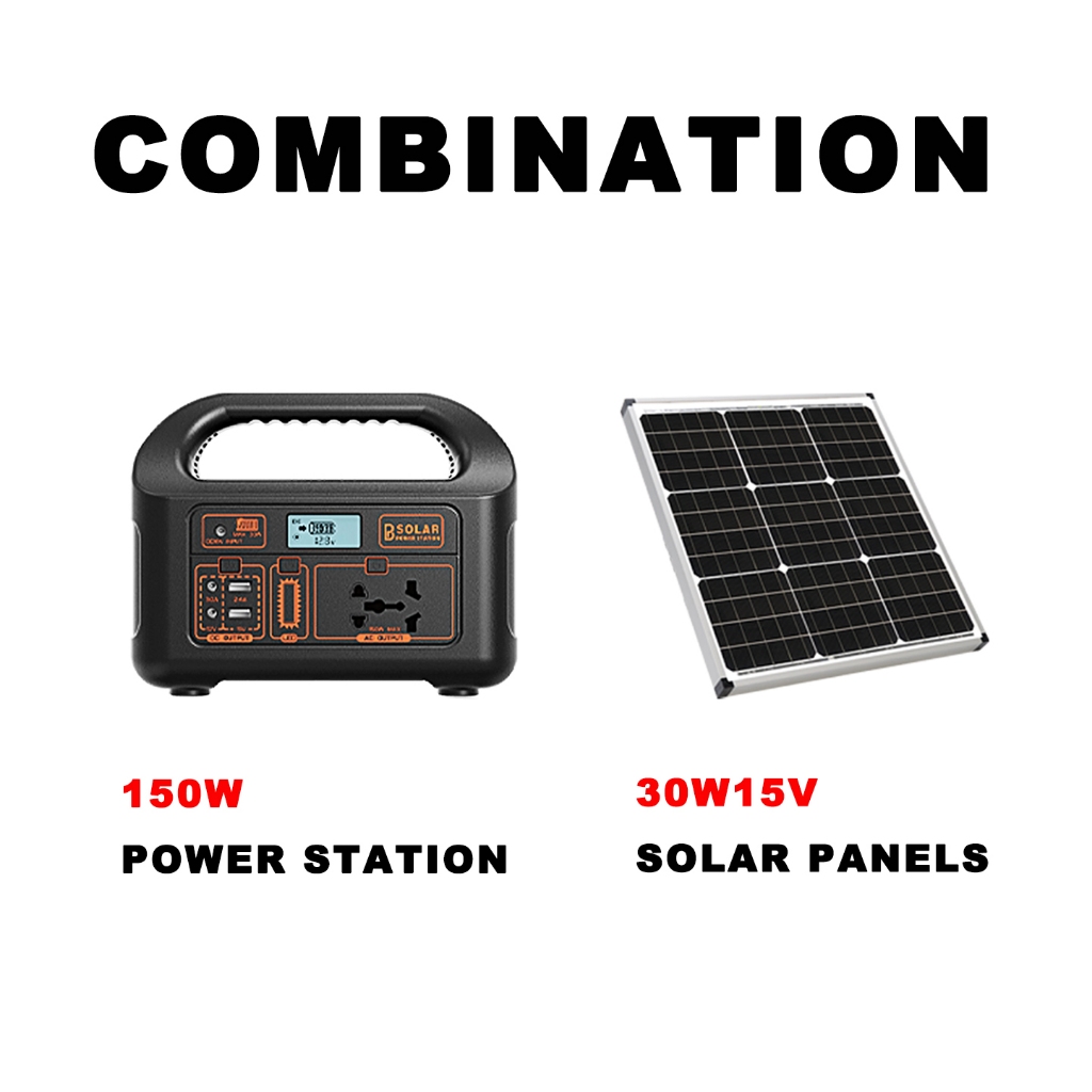 PBSOLAR Power Station Portable 220v150W 47000MAH Fast Charging Original Generator Outdoor Solar Charger USB DC AC Output