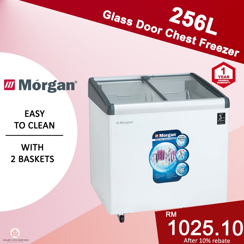 Morgan Glass Top Door 256L / 336L / 456L / 516L Chest Freezer Peti Beku Cermin MCF-G256L MCF-G336L MCF-G456L MCF-G516L