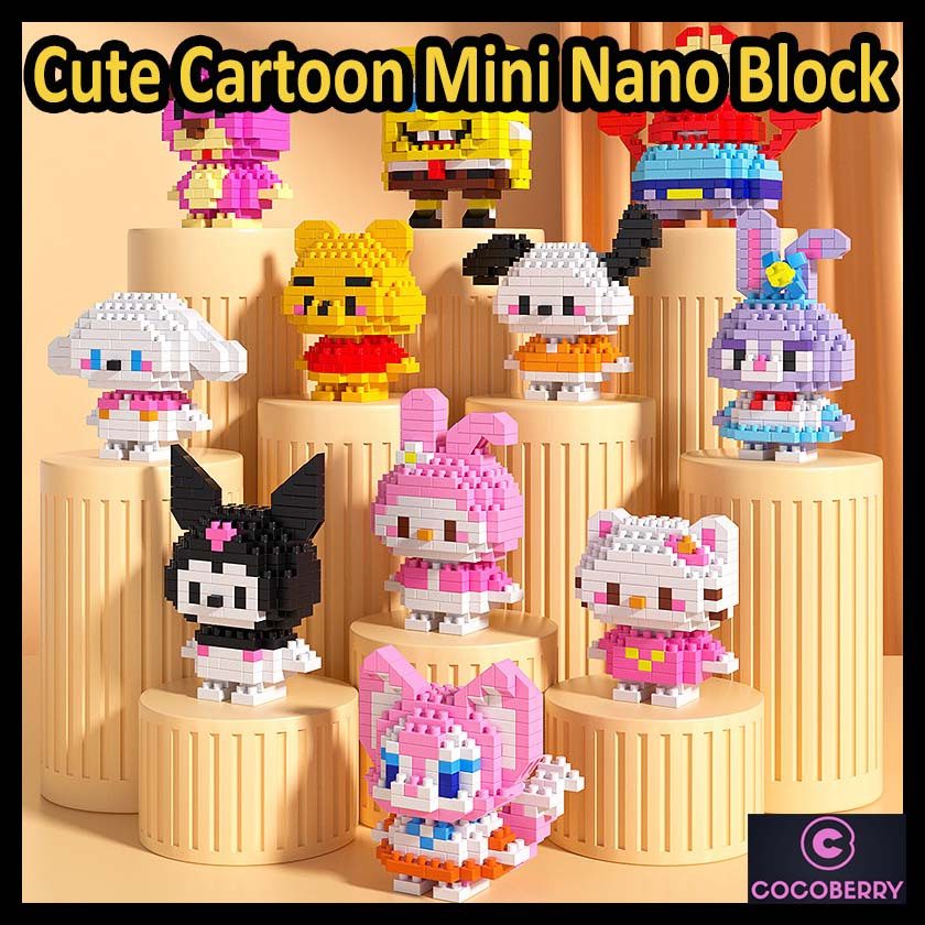 Mini Building Block Nano Bricks 3D Cute Cartoon Character Model DIY Block Toy Gift Mini Nano Figures Mainan Murah 卡通微型积木