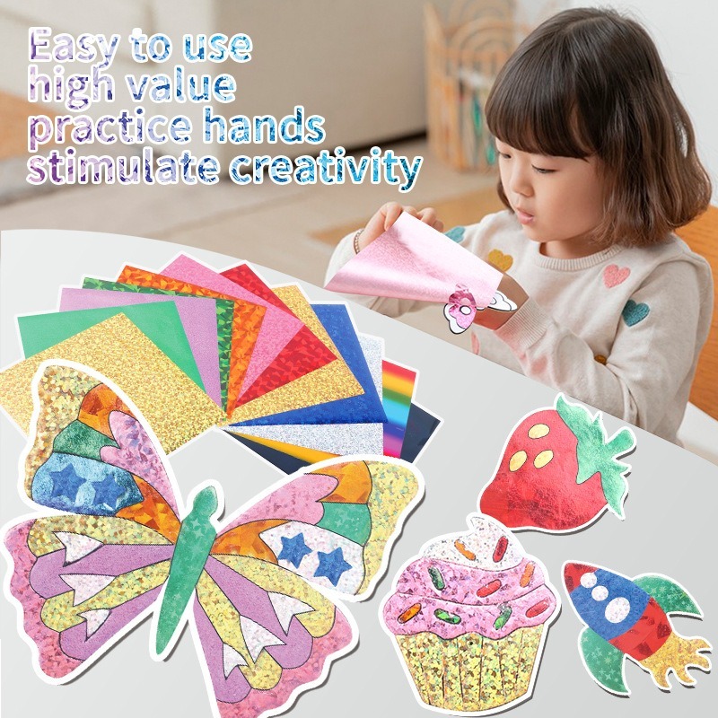 YY. Kids Foil Art Sticker Activity/Magic Paper Transfer/Kids Art and Craft Activity