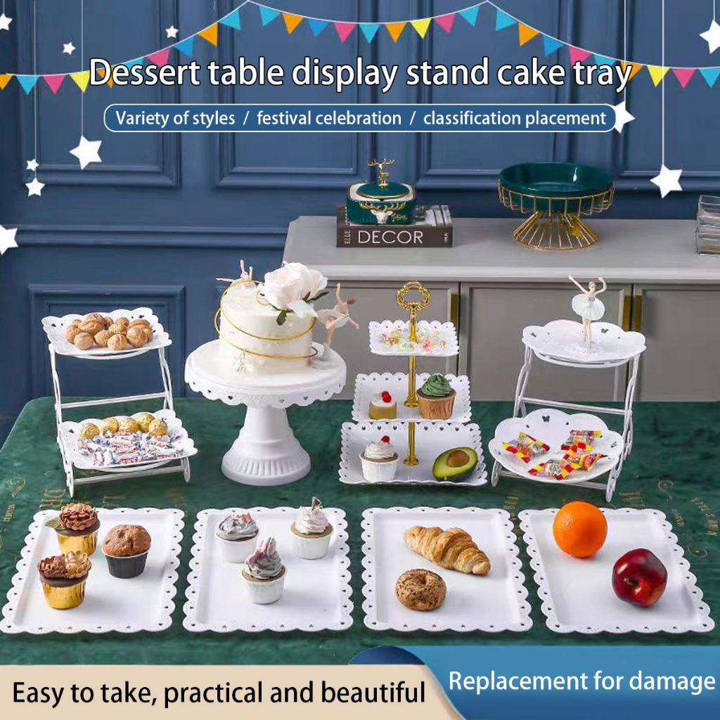 Birthday Decoration Dessert Table Display Stand Decoration Coffee Table Plastic Cake Dessert Tray点心架