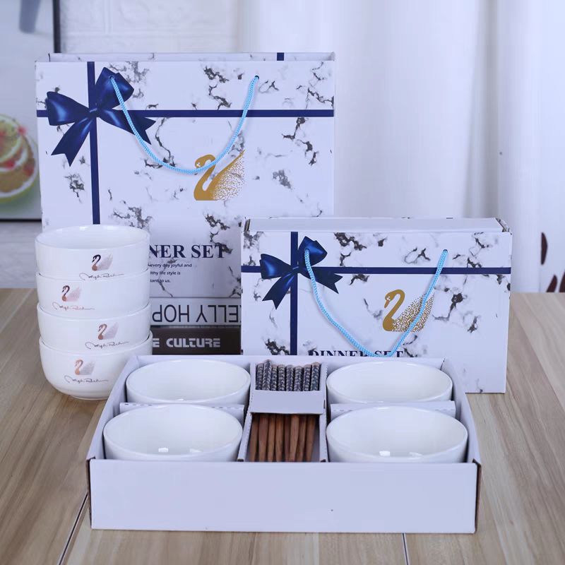 Ceramic Dinnerware Gift Set With Box Bowl Set Mangkuk Seramik Raya Gift Bowl Chopstick