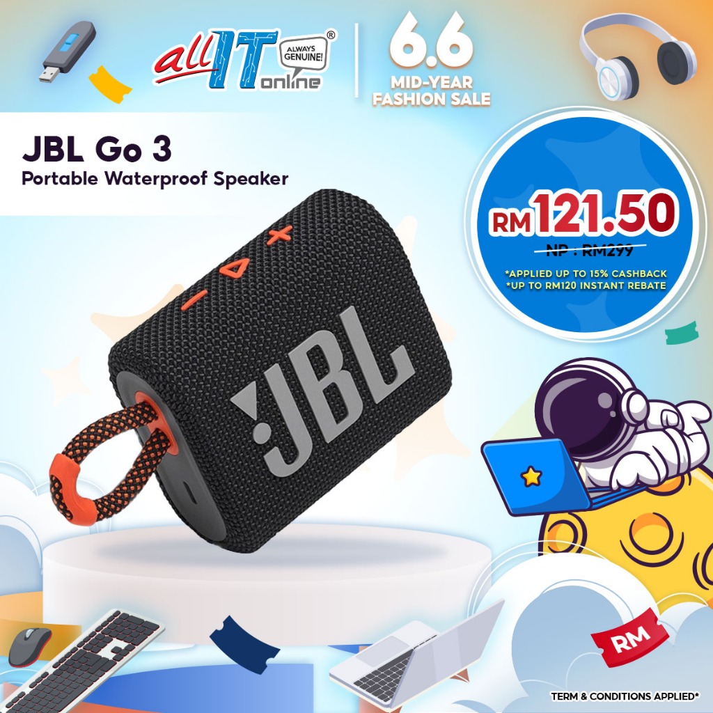 JBL Go 3 Portable Waterproof Speaker