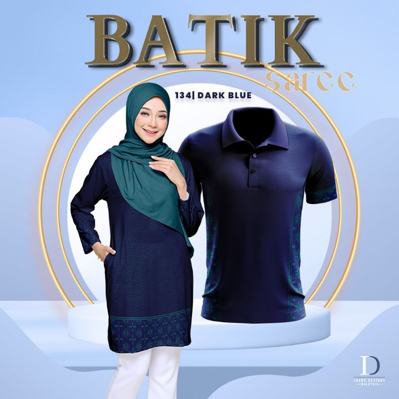 Preorder : Batik Saree 134 : Dark Blue : iDans Designs