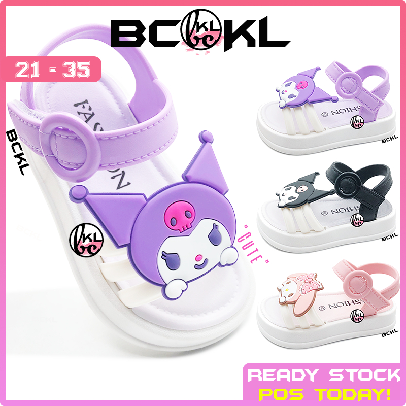 【 BCKL 】Baby & Girls Cartoon Sandals | Kids Shoes Twins Affordable Slippers | Kasut Selipar Budak Murah 21-35