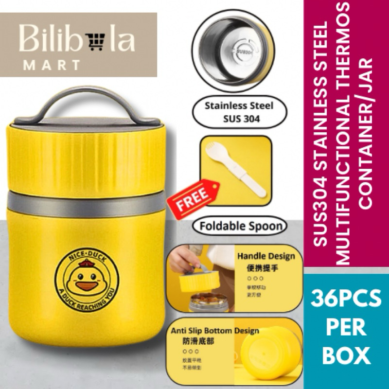 304 Stainless Steel Breakfast Cup / Baby Thermos Food Container / Confinement Food Warmer 304不锈钢小黄鸭早餐杯 保温杯汤粥罐汤杯密封防漏