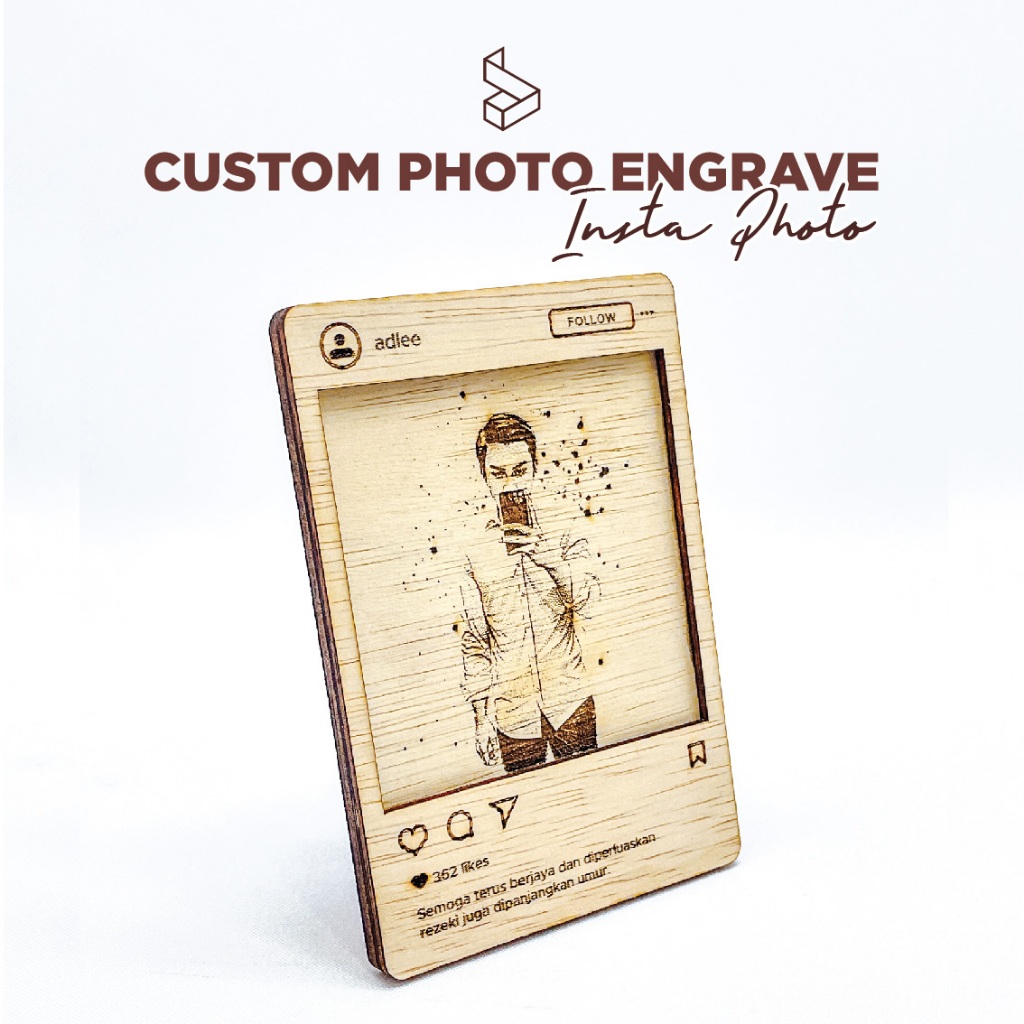 Custom Photo Engrave InstaPhoto | Gift Photo Engrave | Couple Photo Engrave | Family Photo Engrave