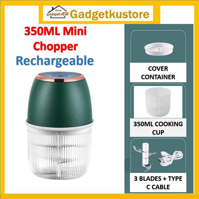 350ml Chopper Wireless Portable Electric USB Food Chopper Mini Chopper Garlic Stainlees Steel Baby Food