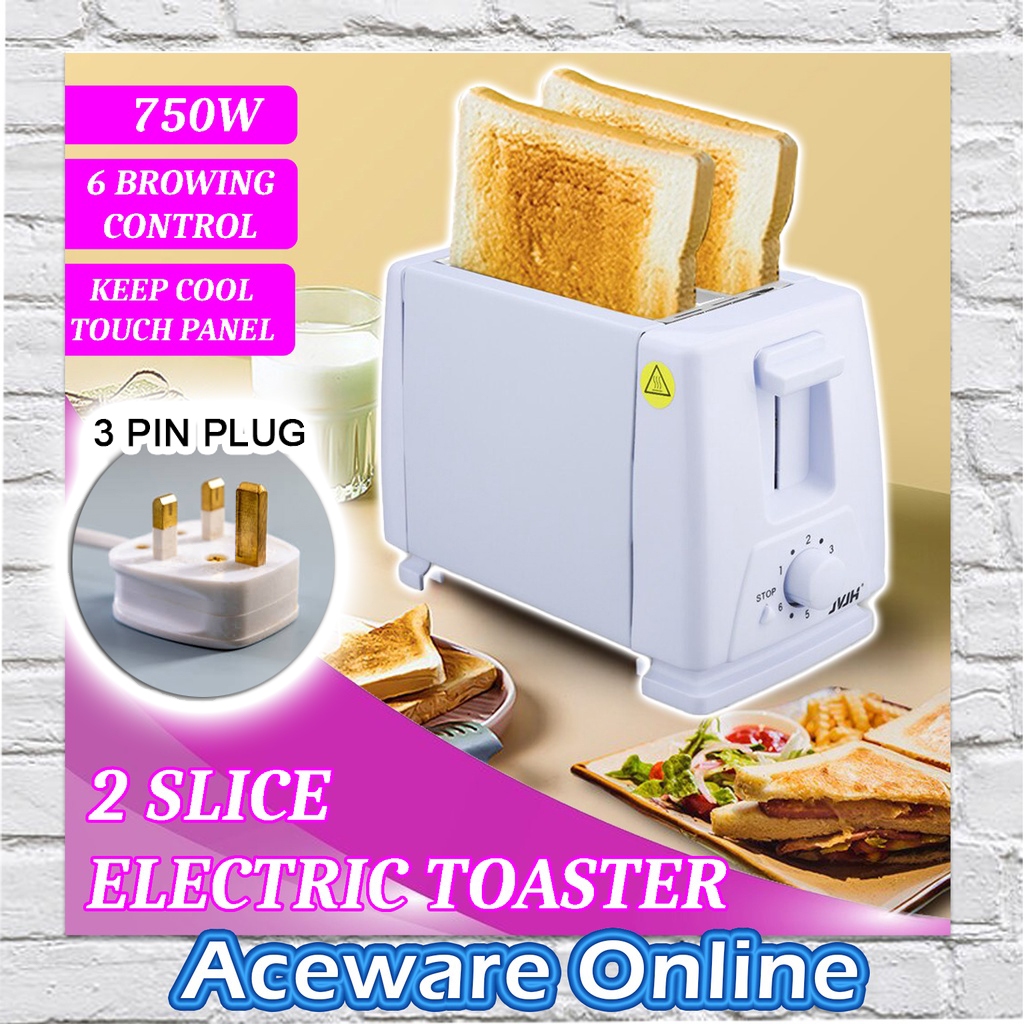 2 Slice Electronic Toaster Pembakar Roti Bread Toaster Electric Toaster Machine 6 Level Bread Maker Sandwich Maker