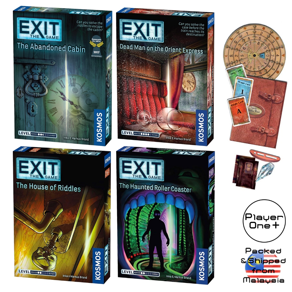 EXIT: Dead Man On The Orient Express & The Abandoned Cabin Board Game Haunted Roller Coaster House of RIddles Treasure
