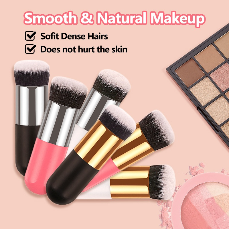 Flat Soft Brush Foundation Brush Blush Brush Chubby Portable Face Makeup Brushes Round Head Berus Kosmetik Alatan Solek