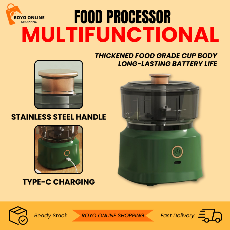 【ROYO OS】Multifunctional Food Processor Cordless Meat Blender Electric Garlic Chopper Baby Food Processor DH1101